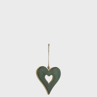 J-Line hanger Hart - hout - groen - small - 4 stuks