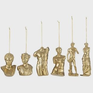 J-Line hanger Romeinse beelden - polyresin - goud - doos van 7