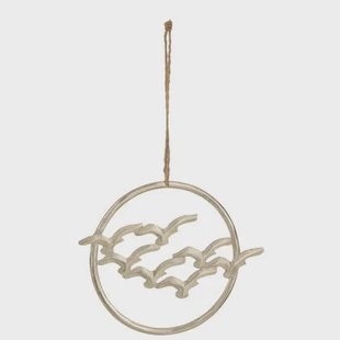 J-Line hanger Vogels Cirkels - aluminium - zilver