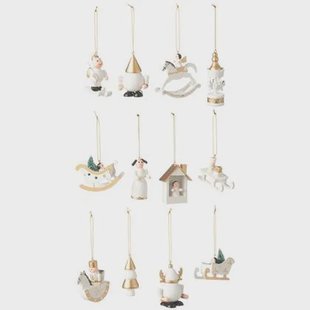 J-Line hangers - hout - wit|goud - doos van 12