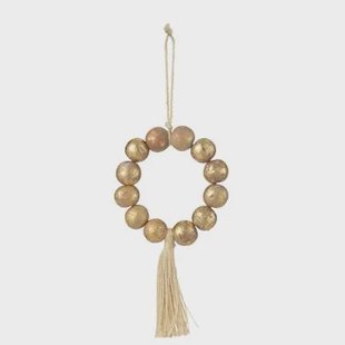 J-Line hanger Kraal Krans mango hout naturel|goud