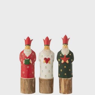 J-Line figuur Koningen 3 Op Voet - ijzer|hout - rood - 3 stuks