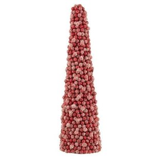 J-Line decoratie Kegel Bessen - kunststof - rood - large