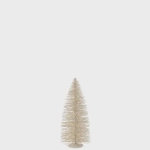 J-Line decoratie Kerstboom Glitter - hout - wit - large