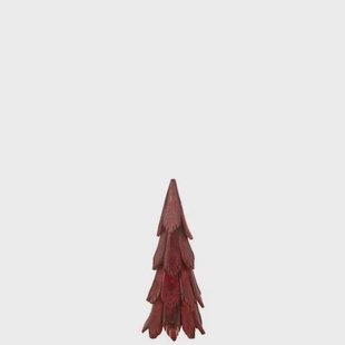 J-Line decoratie Kerstboom Stukken - hout - rood - small