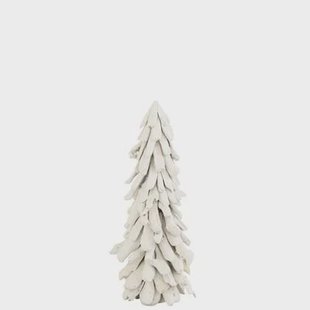J-Line decoratie Boom Sneeuw - drijfhout - wit - large
