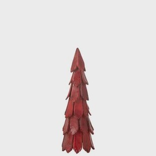 J-Line decoratie Kerstboom Stukken - hout - rood - medium