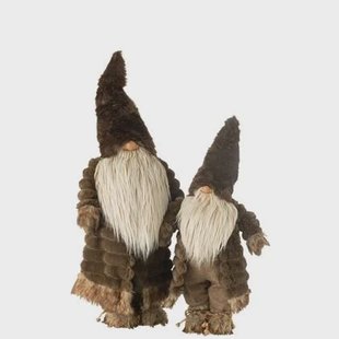 J-Line figuur Kabouter Bos - textiel - bruin - large