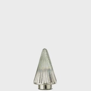 J-Line kerstboom Geribbeld - glas - zilver|transparant - small