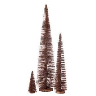 J-Line decoratie Kerstboom Glitter - kunststof - bruin - lar