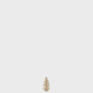 J-Line decoratie Kerstboom Glitter - hout - wit - small