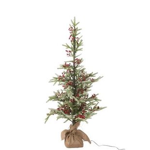 J-Line decoratie kerstboom sneeuw - jute zak - kunststof - g