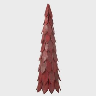 J-Line decoratie Kerstboom Stukken - hout - rood - large