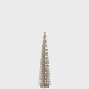 J-Line decoratie Kerstboom Glitter - kunststof - greige - me