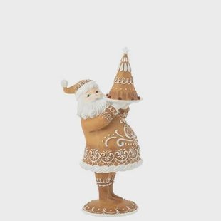 J-Line decoratie Peperkoek Kerstman Cake - polyresin - bruin