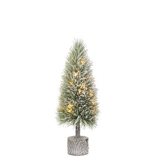 J-Line decoratie kerstboom sneeuw - kunststof - groen mediu