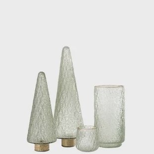 J-Line decoratie Kerstboom Voet - glas - transparant - large