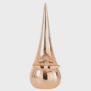 J-Line figuur Kerstman Modern - porselein - koper - large