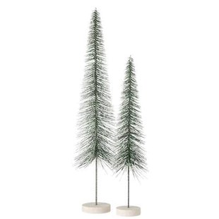 J-Line decoratie Kerstboom Sneeuw - kunststof - groen - large