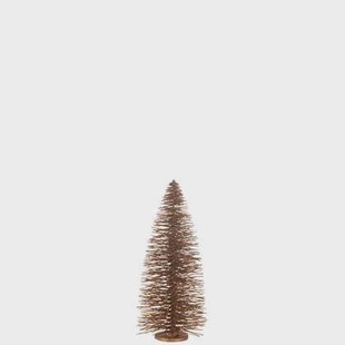 J-Line decoratie Kerstboom Glitter - hout - bruin - large