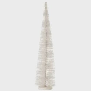 J-Line decoratie Kerstboom Glitter - kunststof - wit - large