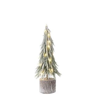 J-Line kerstboom Sneeuw - kunststof - groen - medium - LED