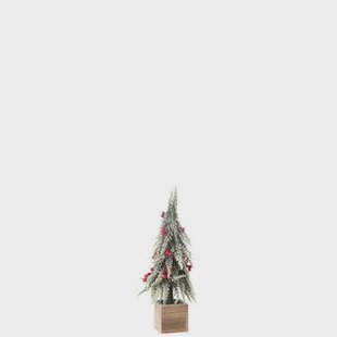 J-Line kerstboom Sneeuw - kunststof - groen|rood - small - L