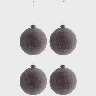 J-Line Kerstballen Parels Bordeaux Set van 4