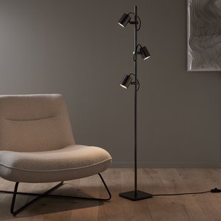 Staande lamp met 3 verstelbare grafiet spots, Girevole