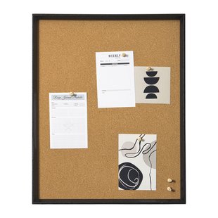 Prikbord - bruin/zwart - 40x30x3 cm