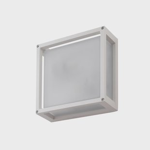 Aurelien buitenwandlamp 25 x 25 cm wit sensor Lucande - Balkon - Modern - Aluminium - Hoekig