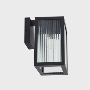 Bolgar buitenwandlamp 15 cm zwart metaal glas Lindby - Terras - Modern - Hoekig