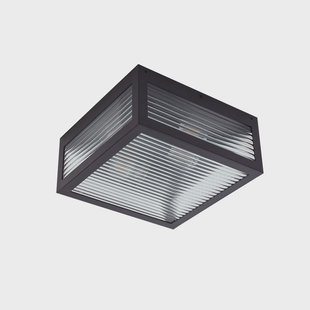 Bolgar buiten plafondlamp, zwart glas en metaal Lindby - Terras - Modern - Hoekig