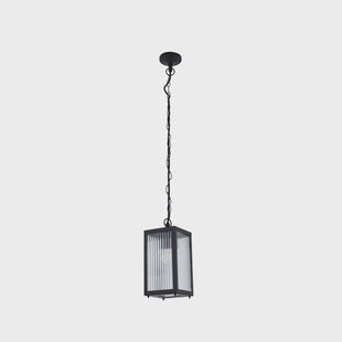 Bolgar buiten hanglamp zwart glas metaal Lindby - Terras - Modern - 1 lamp