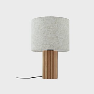 Kimiko tafellamp hoogte 38 cm textiel hout Lindby - Woonkamer - Scandinavisch - Met lampenkap