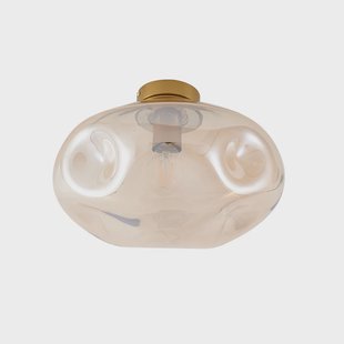 Lelia plafondlamp Ø 35 cm amber glas Lindby - Eetkamer - Designer - Zonder afstand