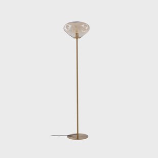 Lelia vloerlamp hoogte 150 cm amber glas metaal Lindby - Eetkamer - Designer - 1 lamp
