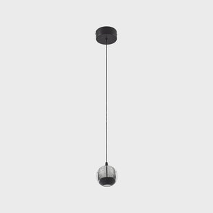 Hayley LED hanglamp 1-lamp zwart glas Lucande - Woonkamer - Designer - 1 lamp