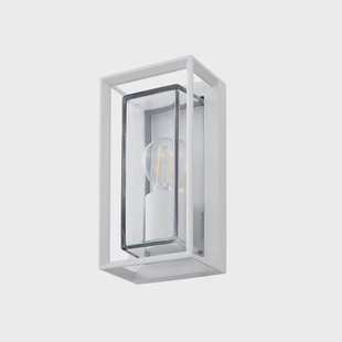 Ismera buitenwandlamp IP65 wit glas E27 Arcchio - Balkon - Modern - Aluminium - Hoekig