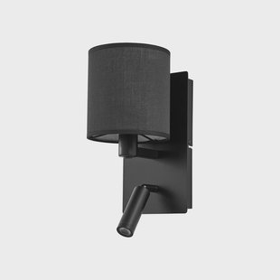 Aiden wandlamp 30 cm zwart E14 LED leeslampje Lindby - Woonkamer - Modern - Stof - Meerdere lampen