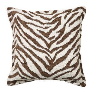 Kussen jacquard zebra - bruin/wit - 45x45 cm