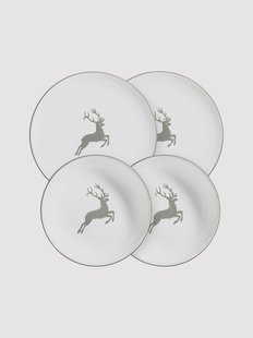 Handgemaakte serviesset Grey Deer, 2 personen, 4-delig