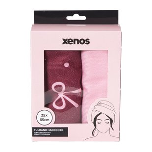 Handdoek tulband - strikjes - set van 2