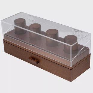 Holme & Hadfield Watch Deck Pro LP-Y09T-8KUM Walnut, horloge display voor 4 stuks