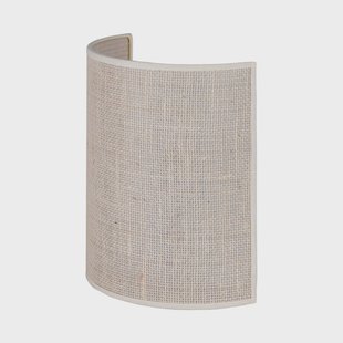 Jute wandlamp hoogte 24 cm halfronde wit/ecru Euluna - Woonkamer - Stof - Met lampenkap