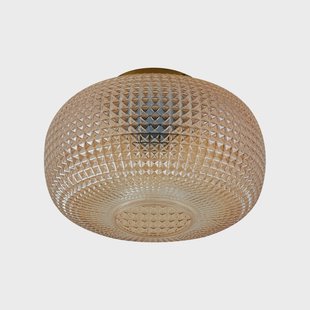 Hildur plafondlamp Ø 25 cm amber glas Lindby - Eetkamer - 1 lamp