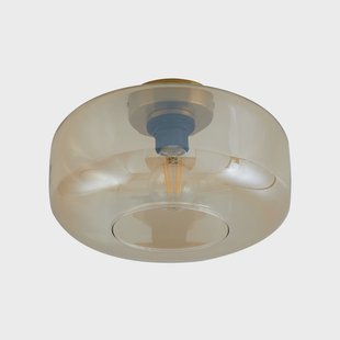 Hildur plafondlamp Ø 28,5 cm amber glas Lindby - Eetkamer - 1 lamp
