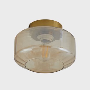 Hildur plafondlamp amber Ø 22 cm glas Lindby - Eetkamer - 1 lamp