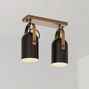 Avonni Esra plafondlamp, zwart, lengte 32 cm, metaal, 2-lamps