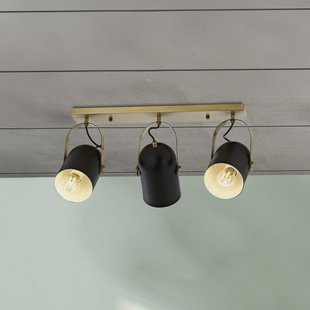 Avonni Esra plafondlamp, zwart, lengte 45 cm, metaal, 3-lamps